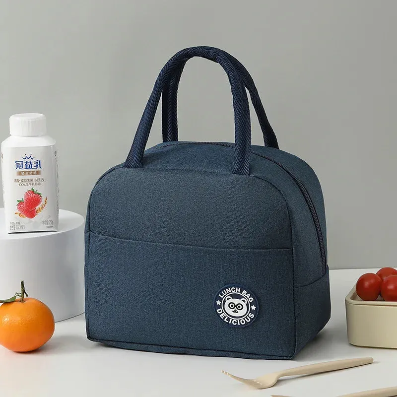 Fashionable Insulated Lunch Bag – Large-Capacity Tote for Kids & Adults, Portable Thermal Picnic Drink Cooler for Office & Outdoor