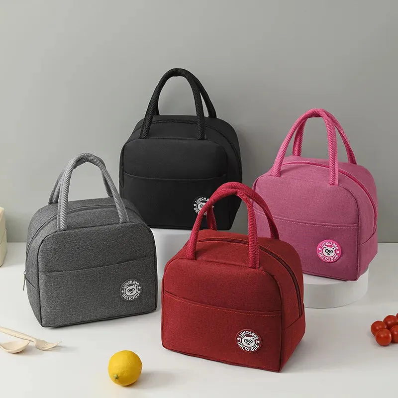 Fashionable Insulated Lunch Bag – Large-Capacity Tote for Kids & Adults, Portable Thermal Picnic Drink Cooler for Office & Outdoor