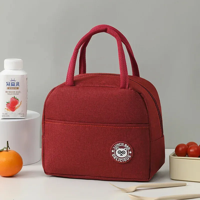 Fashionable Insulated Lunch Bag – Large-Capacity Tote for Kids & Adults, Portable Thermal Picnic Drink Cooler for Office & Outdoor