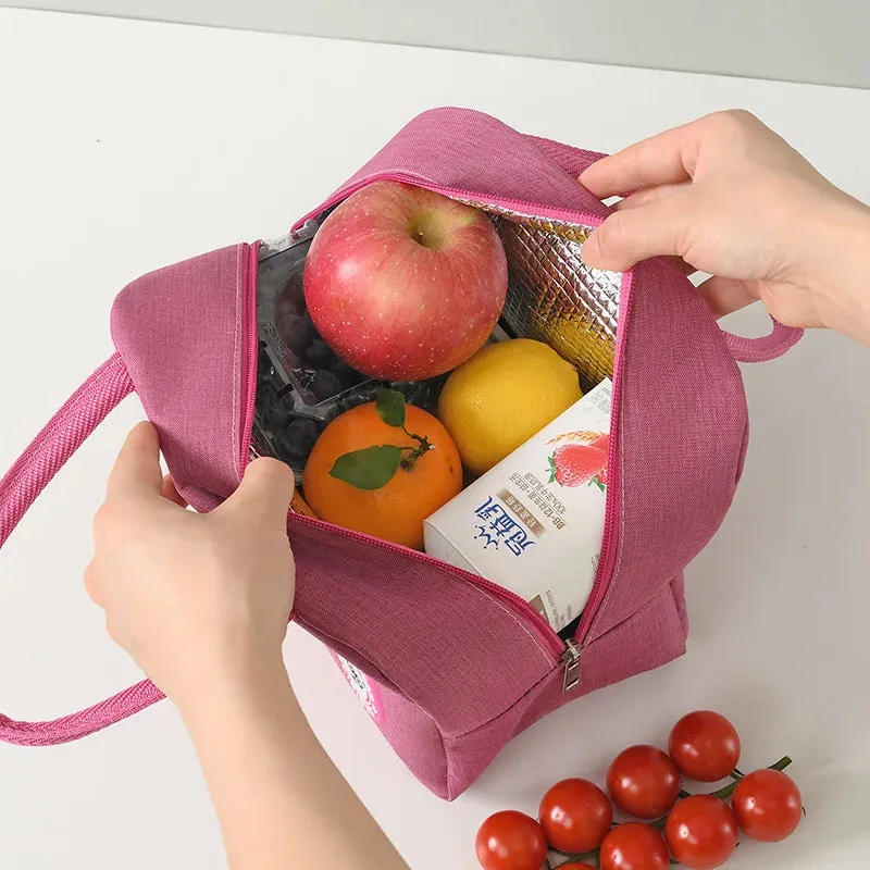 Fashionable Insulated Lunch Bag – Large-Capacity Tote for Kids & Adults, Portable Thermal Picnic Drink Cooler for Office & Outdoor
