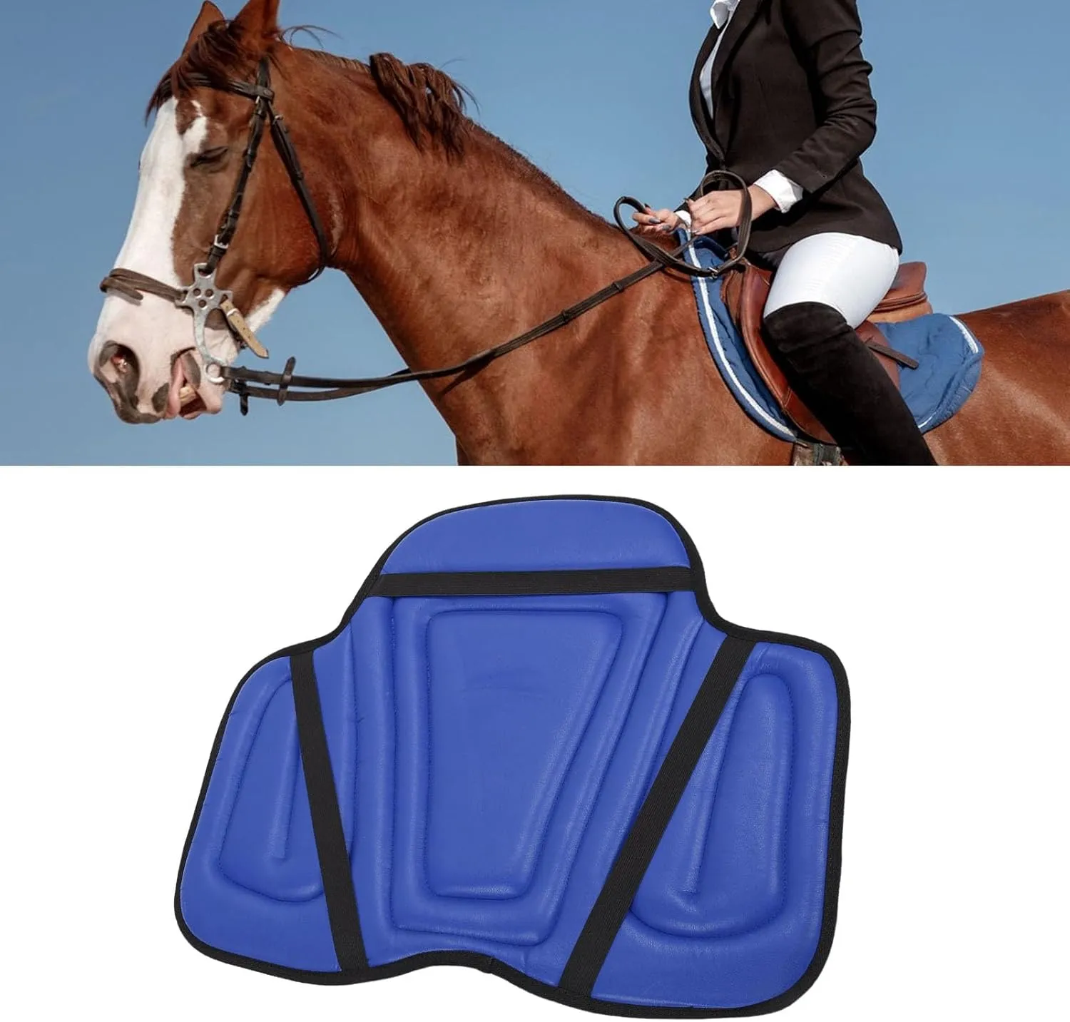 Fdit Horse Riding Saddle Cushion, Shock Absorbing Horse Saddle Cushion, Stable Non Slip Design, Equine Supplies for Balanced Ride