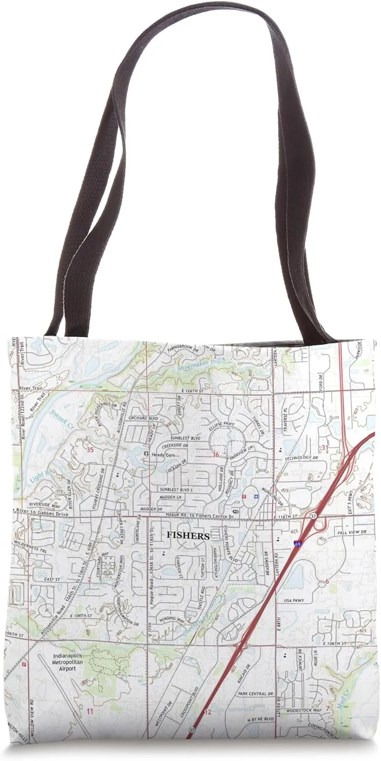 Fishers IN Map (2019) Tote Bag