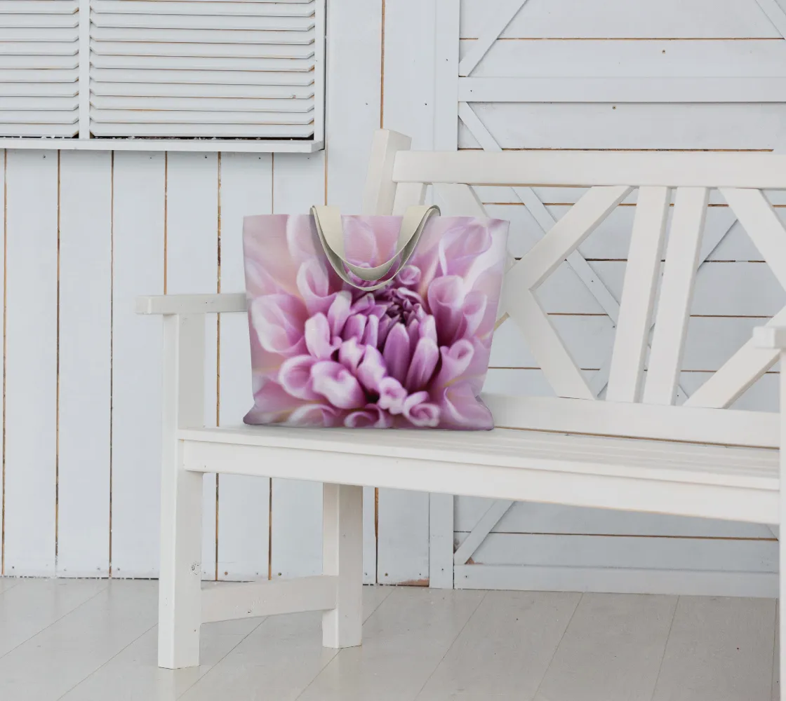 Floral Pink Dahlia Market Tote Bag