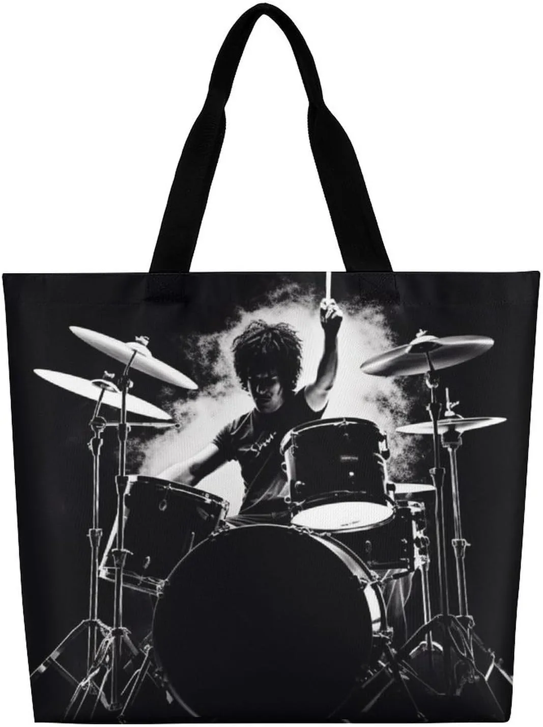 Foldable Grocery Bag Reusable Shopping Bag Grey Animals Tote Bag Casual Handbags for Work Shopping