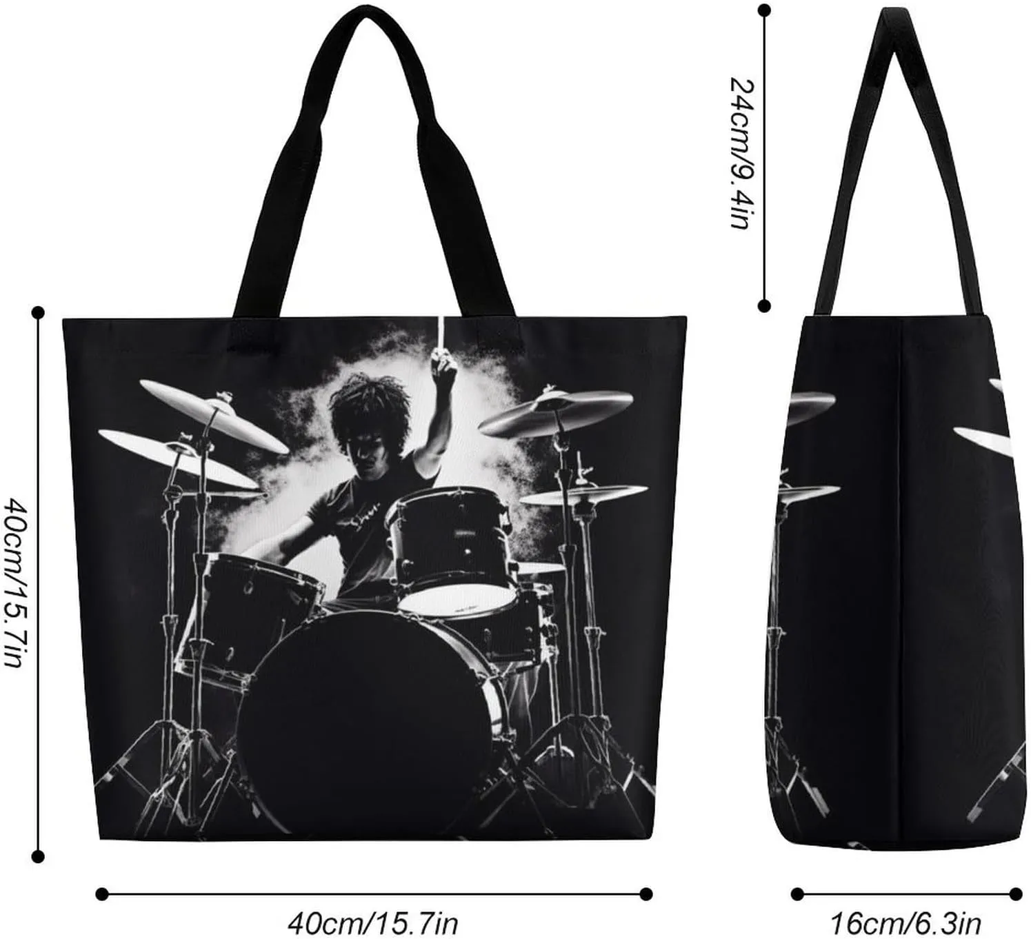 Foldable Grocery Bag Reusable Shopping Bag Grey Animals Tote Bag Casual Handbags for Work Shopping