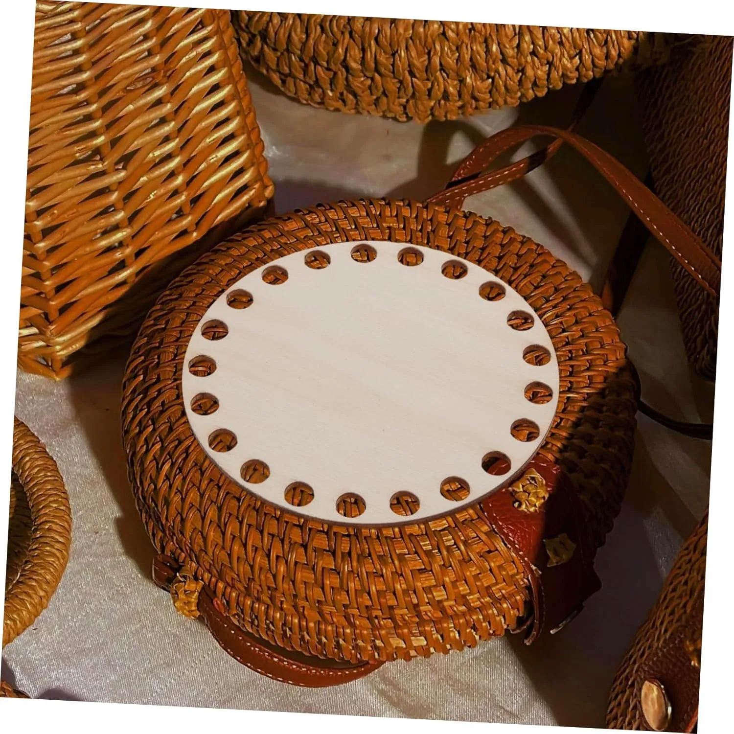 FOMIYES 5pcs Woven Bag Base DIY Wooden Wood Base for Crochet Wood Bag Bottom Basket Weaving Bottom Handbag Weaving Board Material Wooden Basket