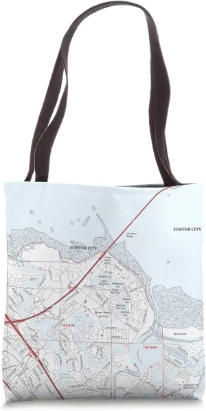 Foster City CA Map (2018) Tote Bag