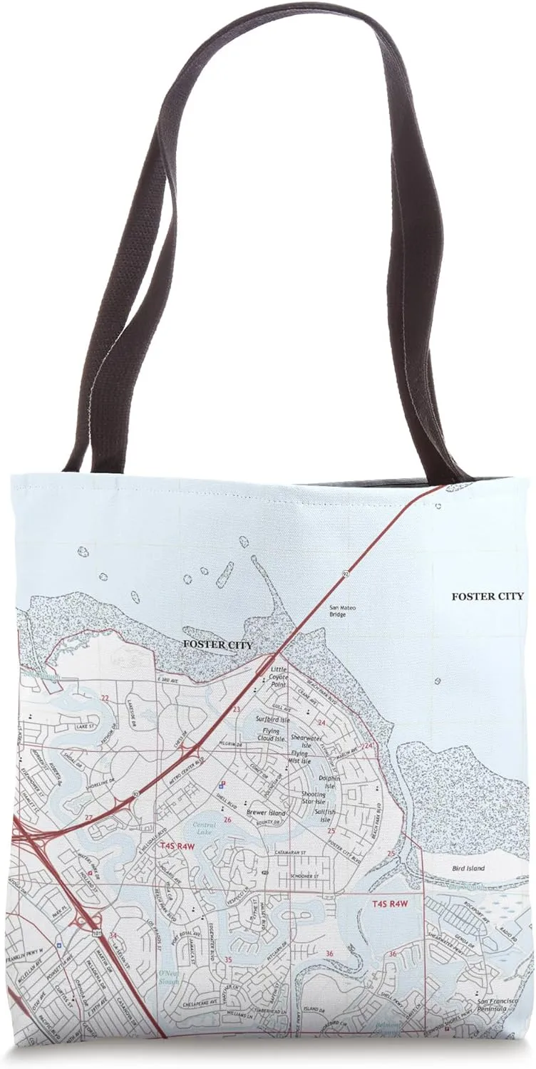 Foster City CA Map (2018) Tote Bag