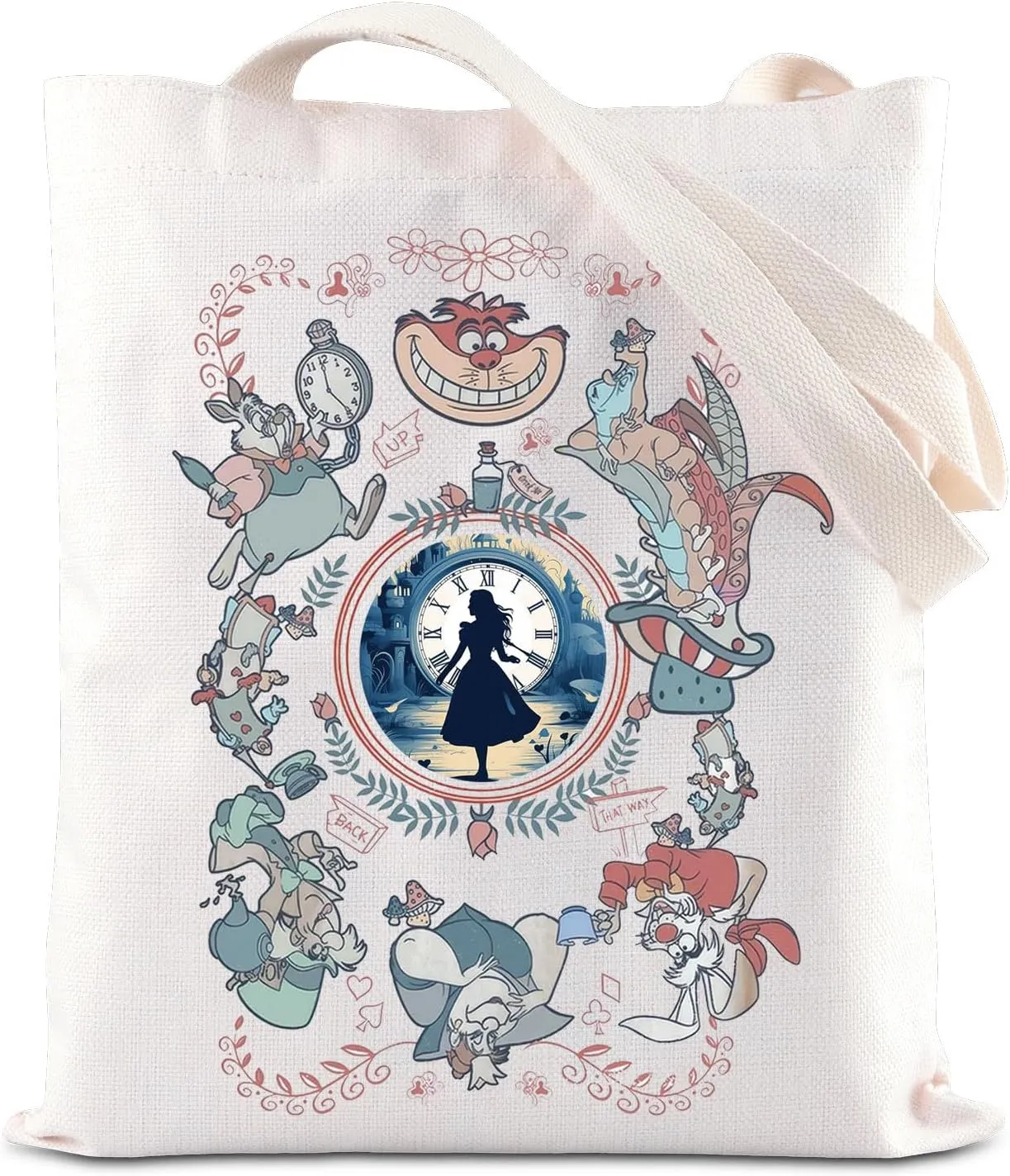 FOTAP Alice Inspired Gift Alice Wonderland Merch Magic Kingd*m Gifts Alice Fan Gift Cheshire Cat Lover Shoulder Bag