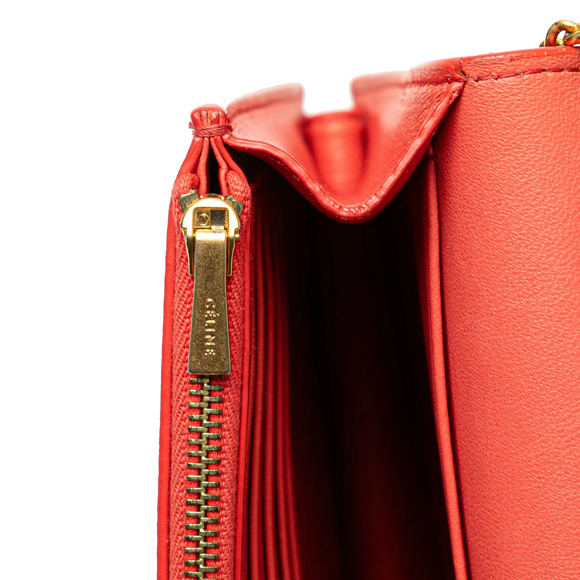 Frame Leather Wallet on Chain