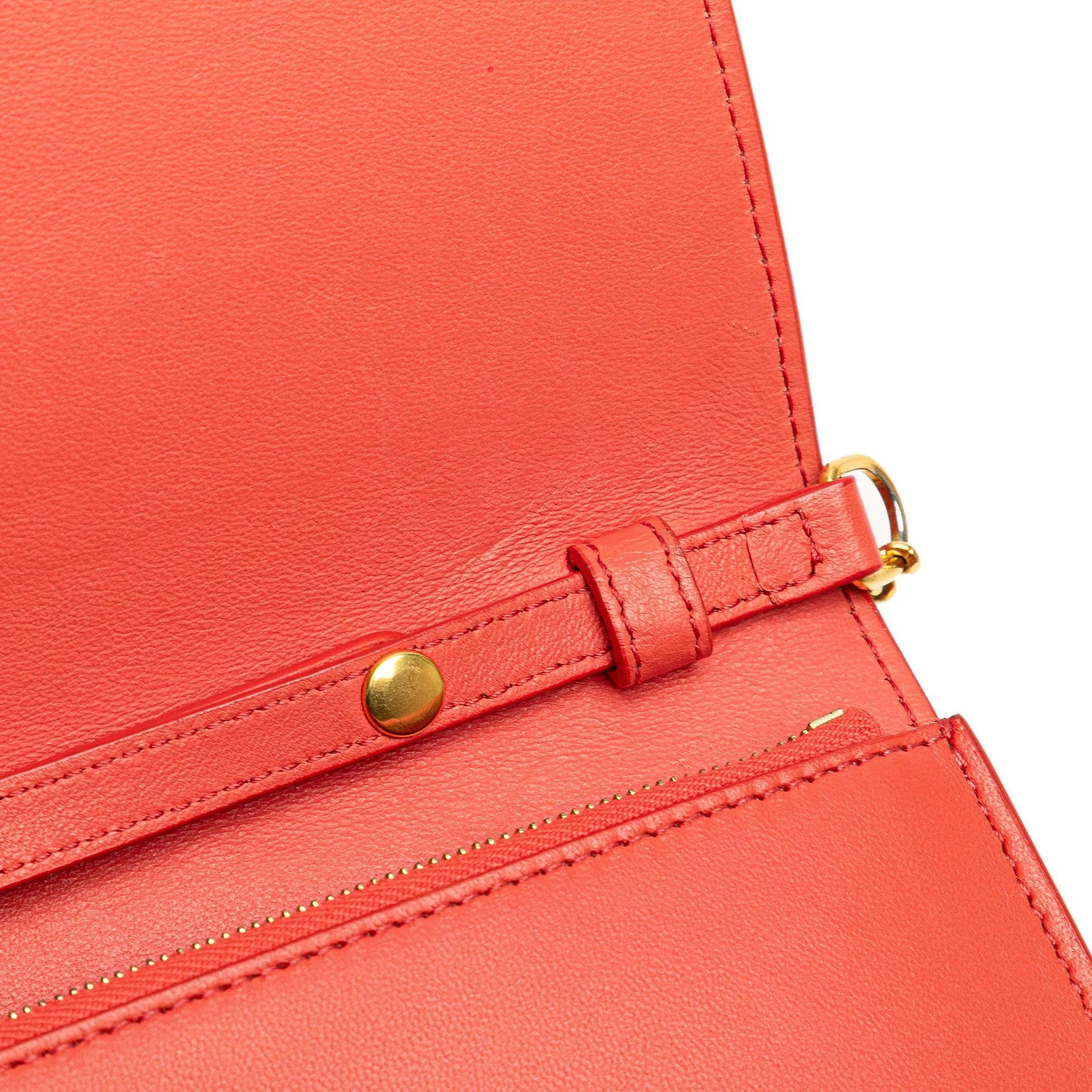 Frame Leather Wallet on Chain