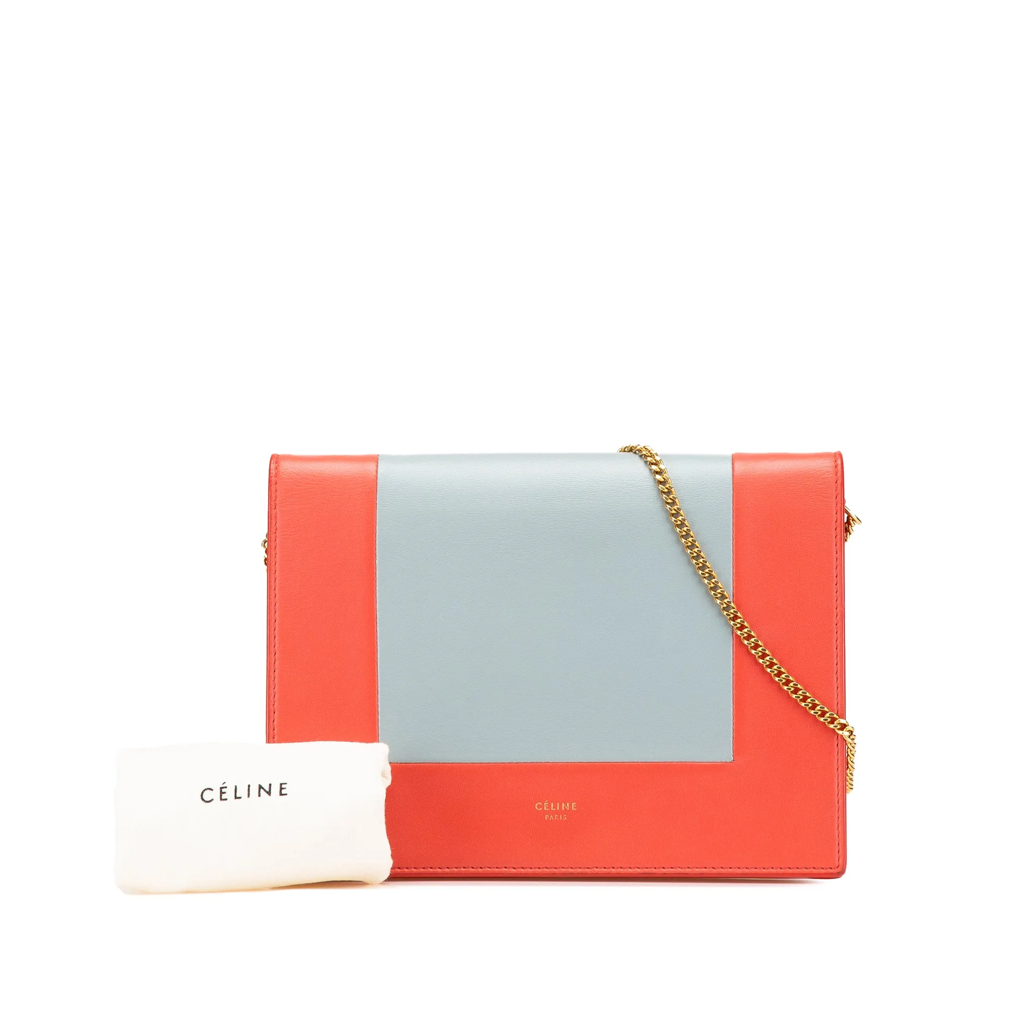 Frame Leather Wallet on Chain