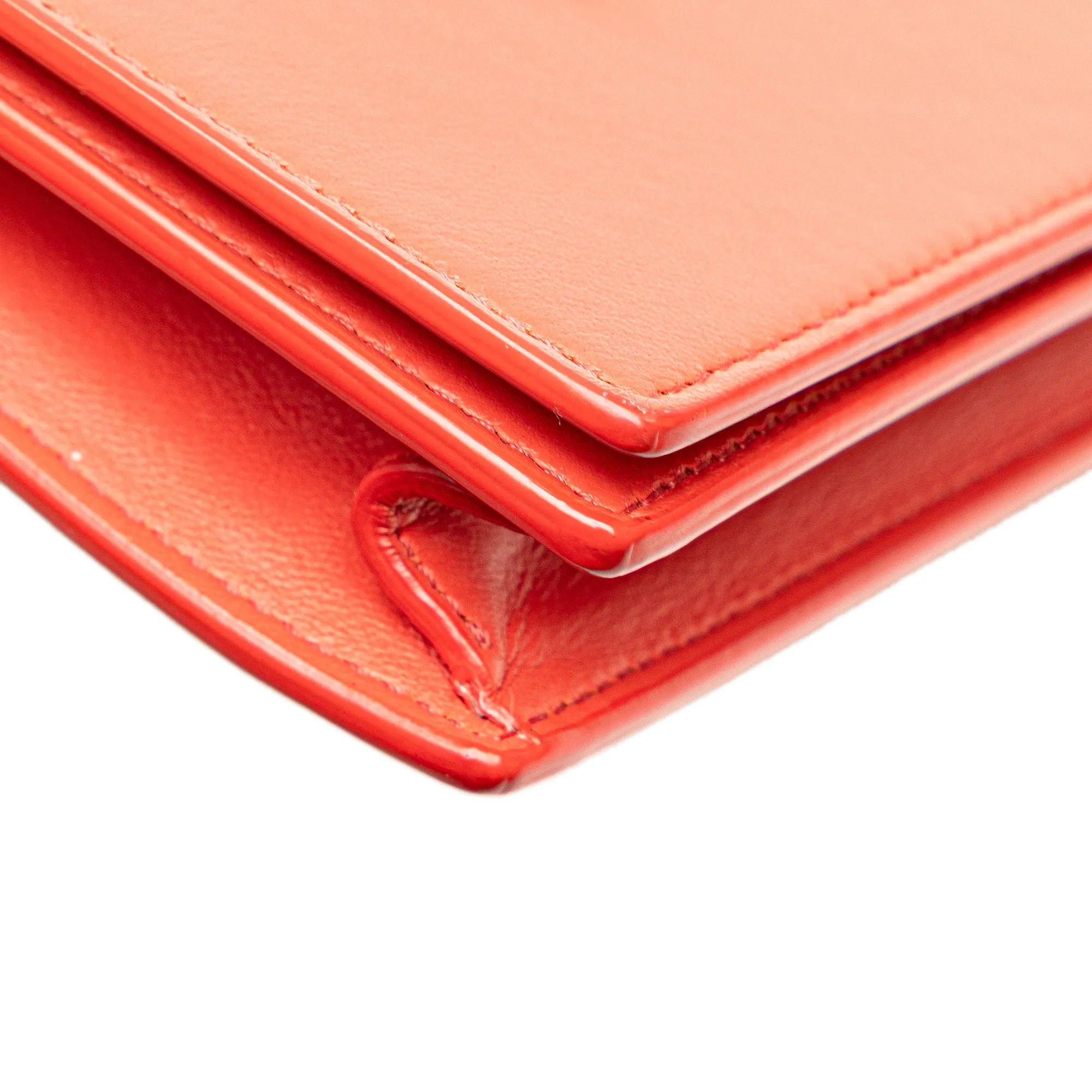 Frame Leather Wallet on Chain