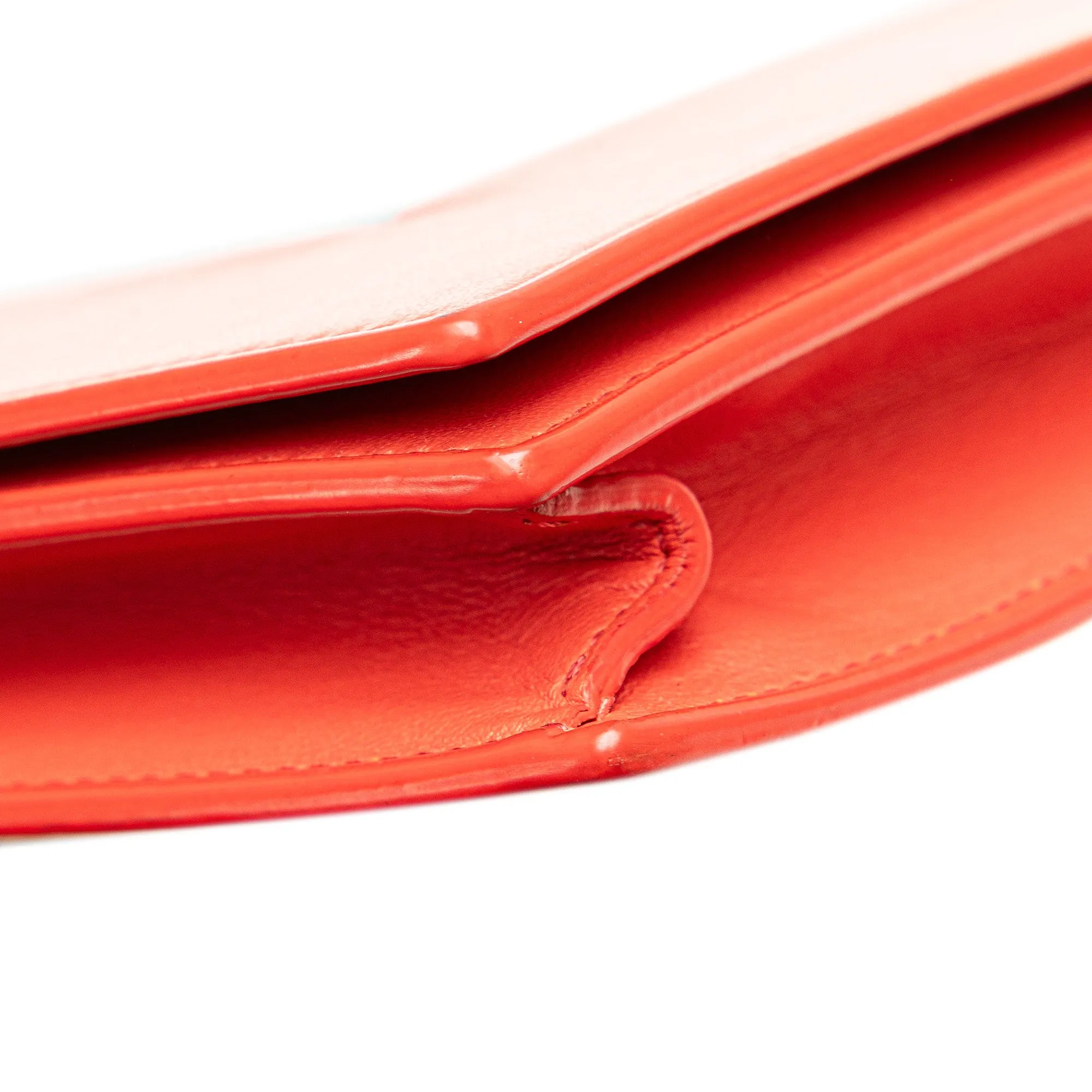 Frame Leather Wallet on Chain