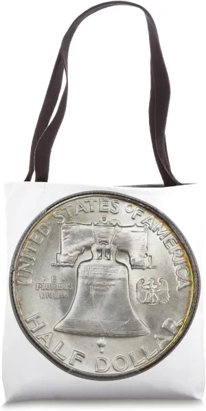 Franklin Half Dollar Silver Coin - Liberty Bell Side Tote Bag