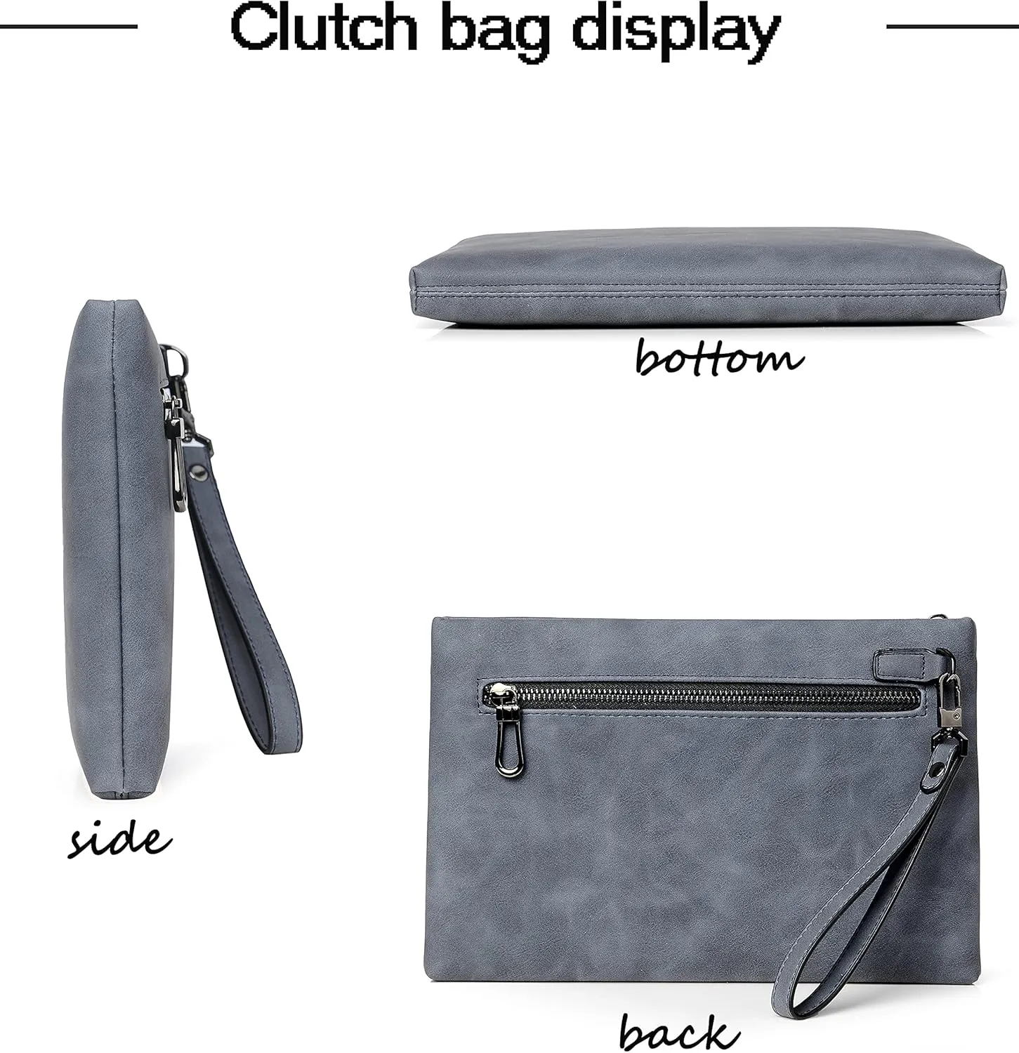 FSD.WG Mens Clutch Bag Man Purse Handbag 12 inches Large Hand Bag Big Clutch Wallet 3 COLOR