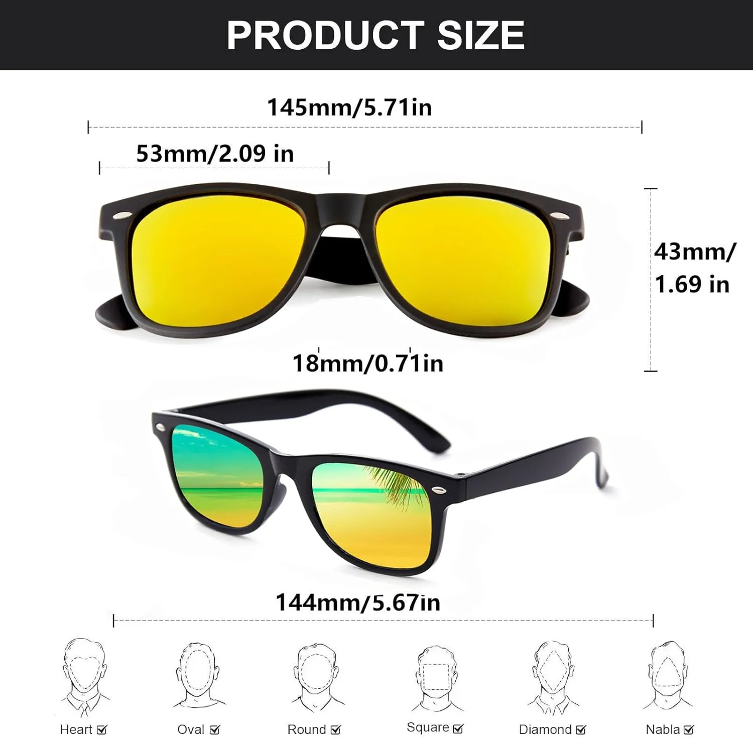Fsmiling Black Sunglasses Bulk Adult Party Sunglasses 80s Sunglasses Pack for Men Women Party Favors -10Pack