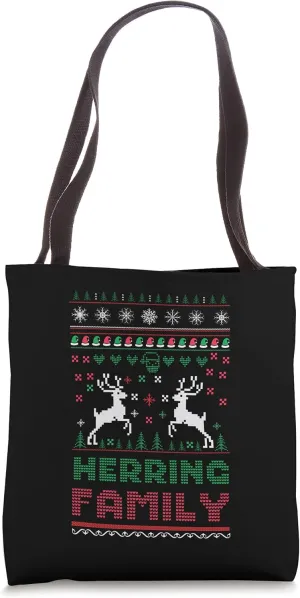Funny matching ugly Christmas family name Herring Tote Bag