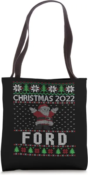 Funny Matching Ugly Christmas Personalized Name Ford Tote Bag