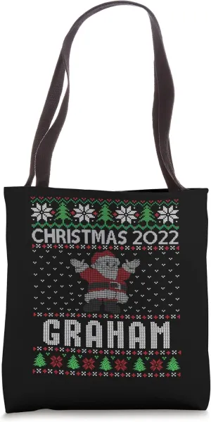 Funny Matching Ugly Christmas Personalized Name Graham Tote Bag