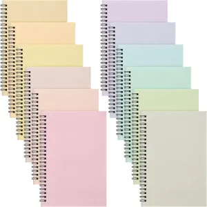 Fuutreo 12 Pcs Spiral Notebook for Work A5 8.3 x 5.7 Inch College Ruled Spiral Journal Notebook Kraft Cover Ruled Paper, 12 Color, 60 Sheets, 120 Pages for Office School(Innovative Color)