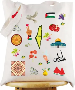 G2TUP Palestine Tote Bag Free Palestine Gift Gaza Jerusalem Shoulder Bag Palestinian Merchandise
