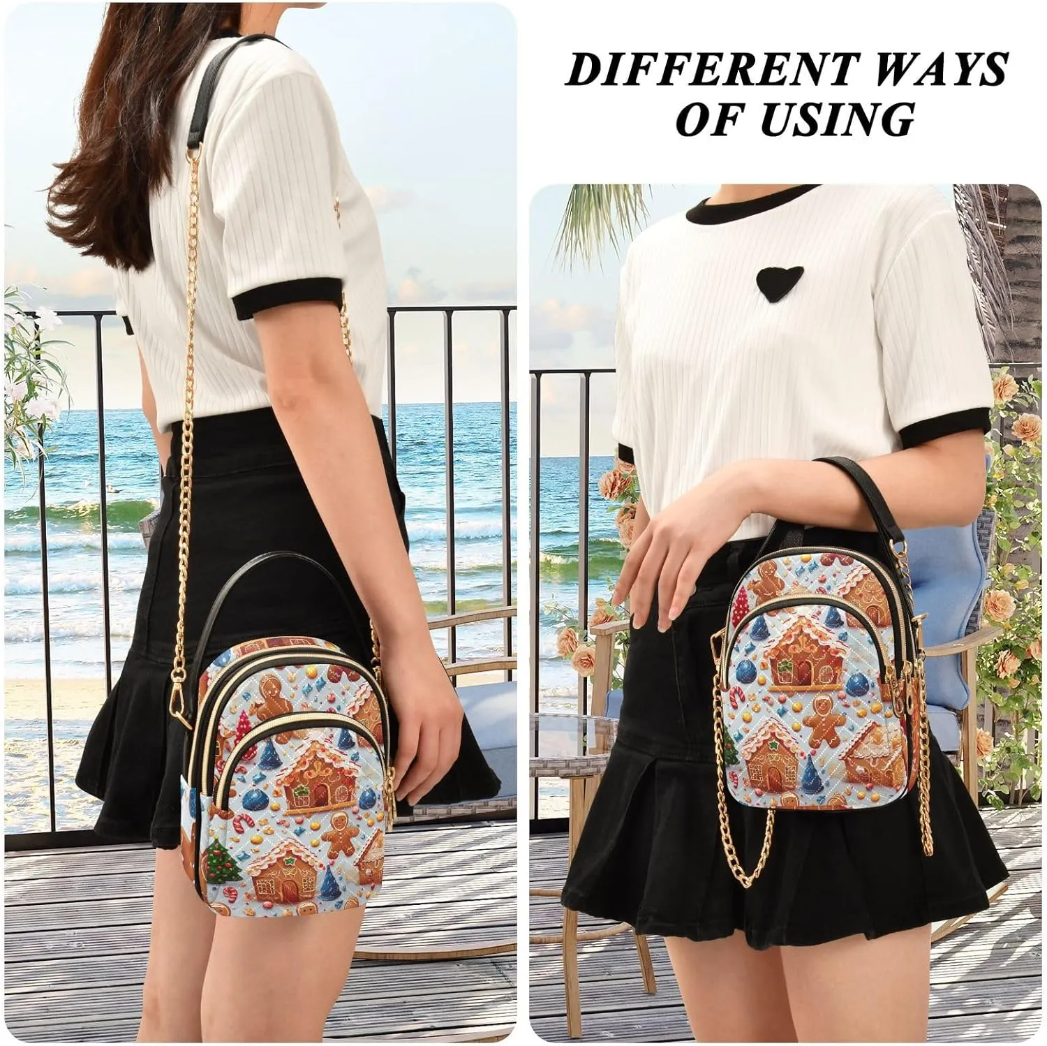 GAIGEO Orange Fall Leaves Handbag with Shoulder Strap, Women's Crossbody, Ladies Crossbody Bag