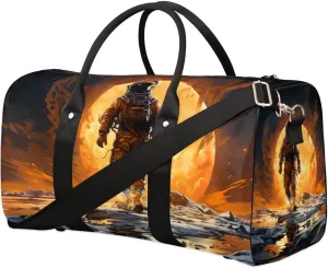 Galaxy Space Astronaut Travel Duffel Bag for Women Men Waterproof Foldable Overnight Weekender Bag Large Capacity Sports Gym Bag