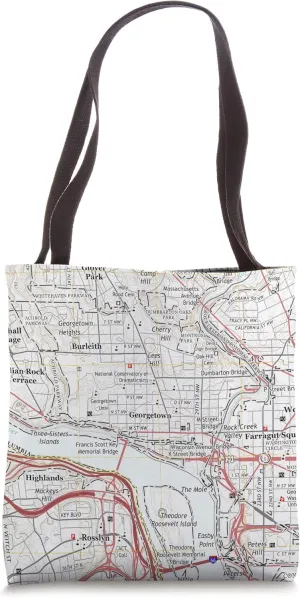 Georgetown - Washington DC Map Tote Bag
