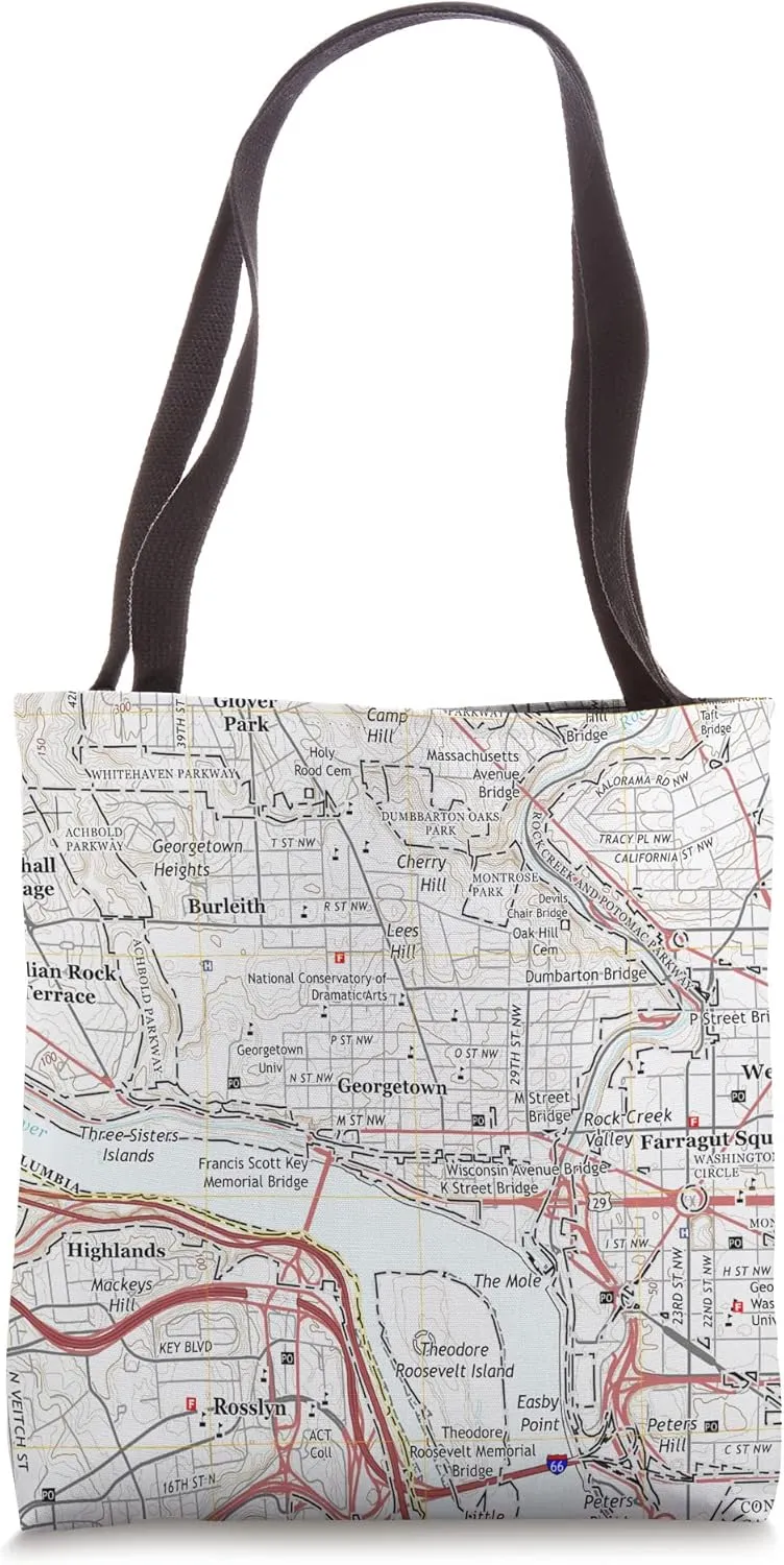 Georgetown - Washington DC Map Tote Bag