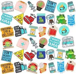 Giegxin 40 Pcs Funny Enamel Pins for Nurse Nursing Medical Brooches for Backpacks Cute Novel Lapel Pins Bulk for Humorous Nurse Doctor Healthcare Medical Gift
