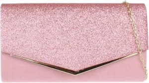 Girly HandBags Womens Glitter Flap Clutch Bag