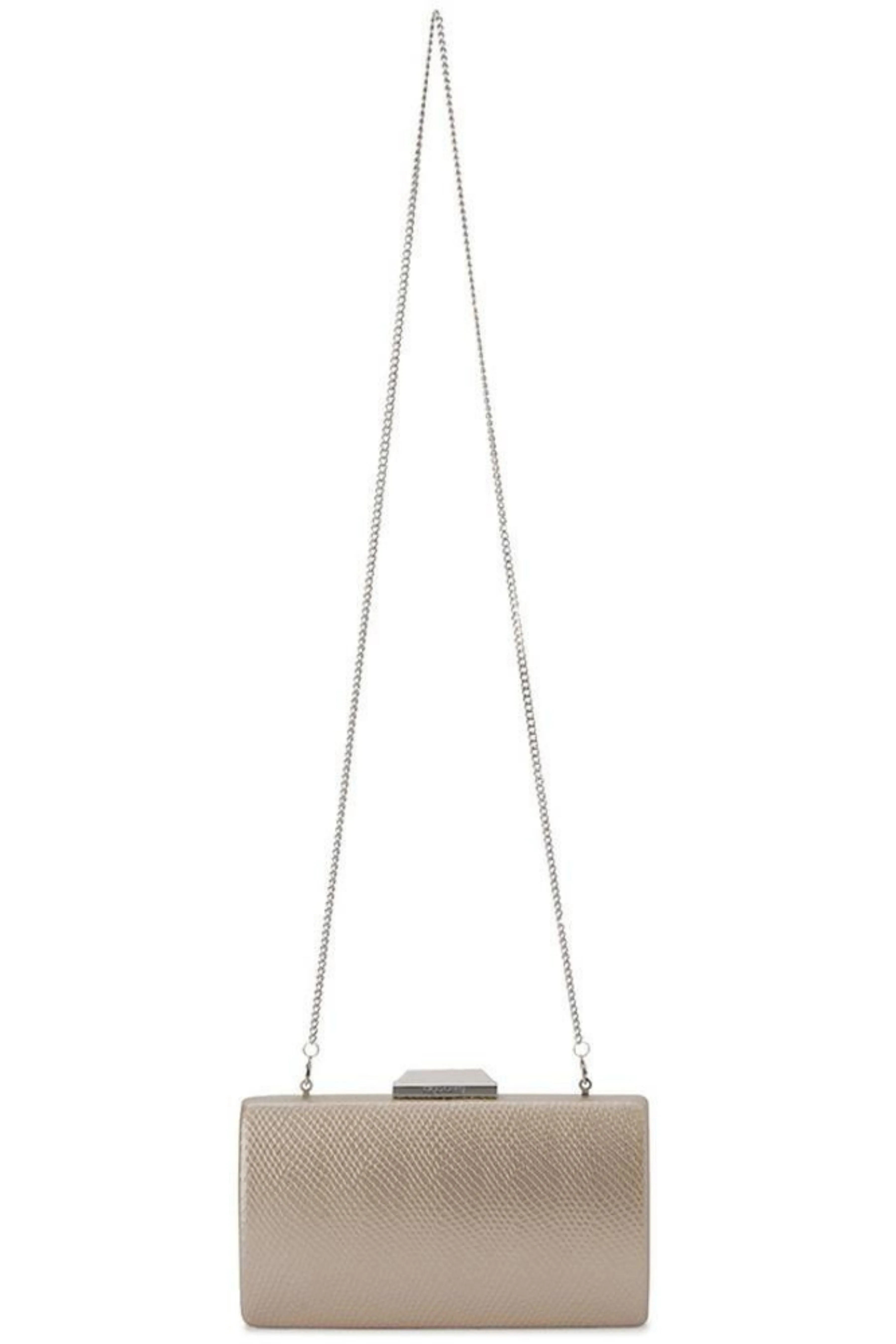Giselle Metallic Reptile Clutch - Pewter