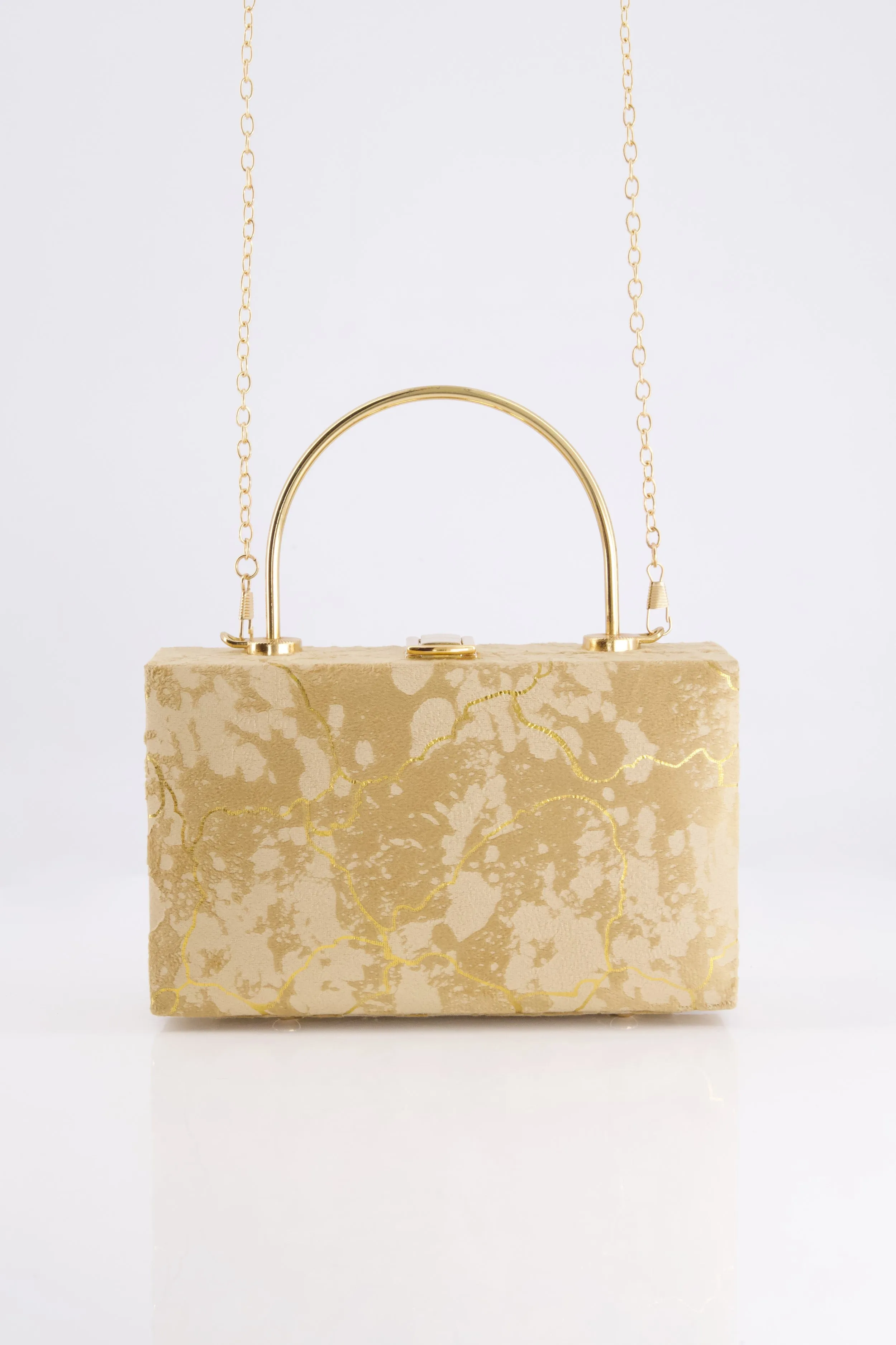 Gold Marble Clutch