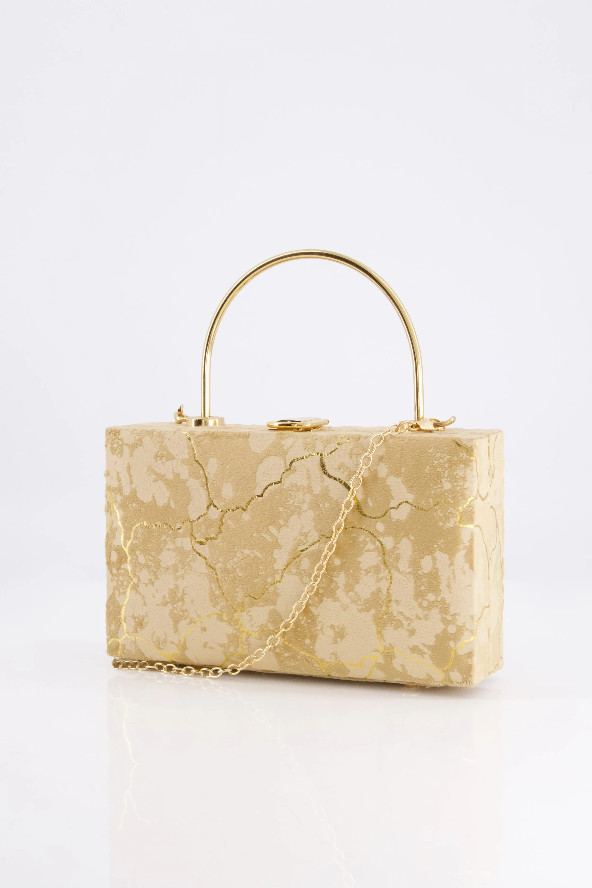 Gold Marble Clutch