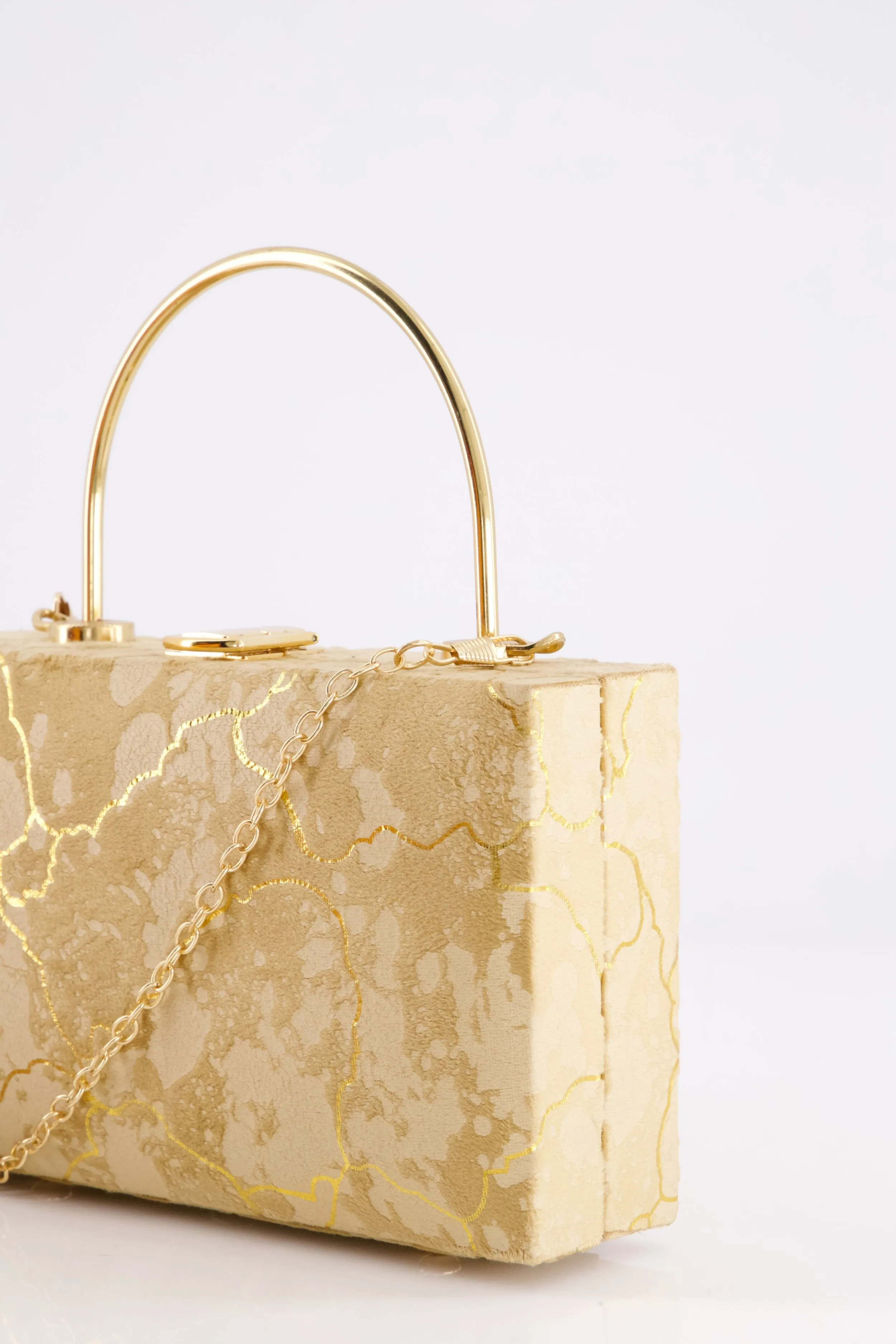 Gold Marble Clutch