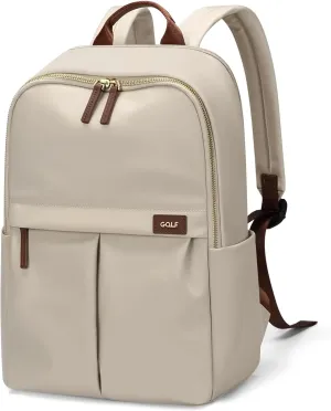 GOLF SUPAGS Laptop Backpack with Separate Laptop Compartment Water Resistant Computer Backpacks Fits 15.6 Inch Notebook Travel Work Bags for Women (Apricot)