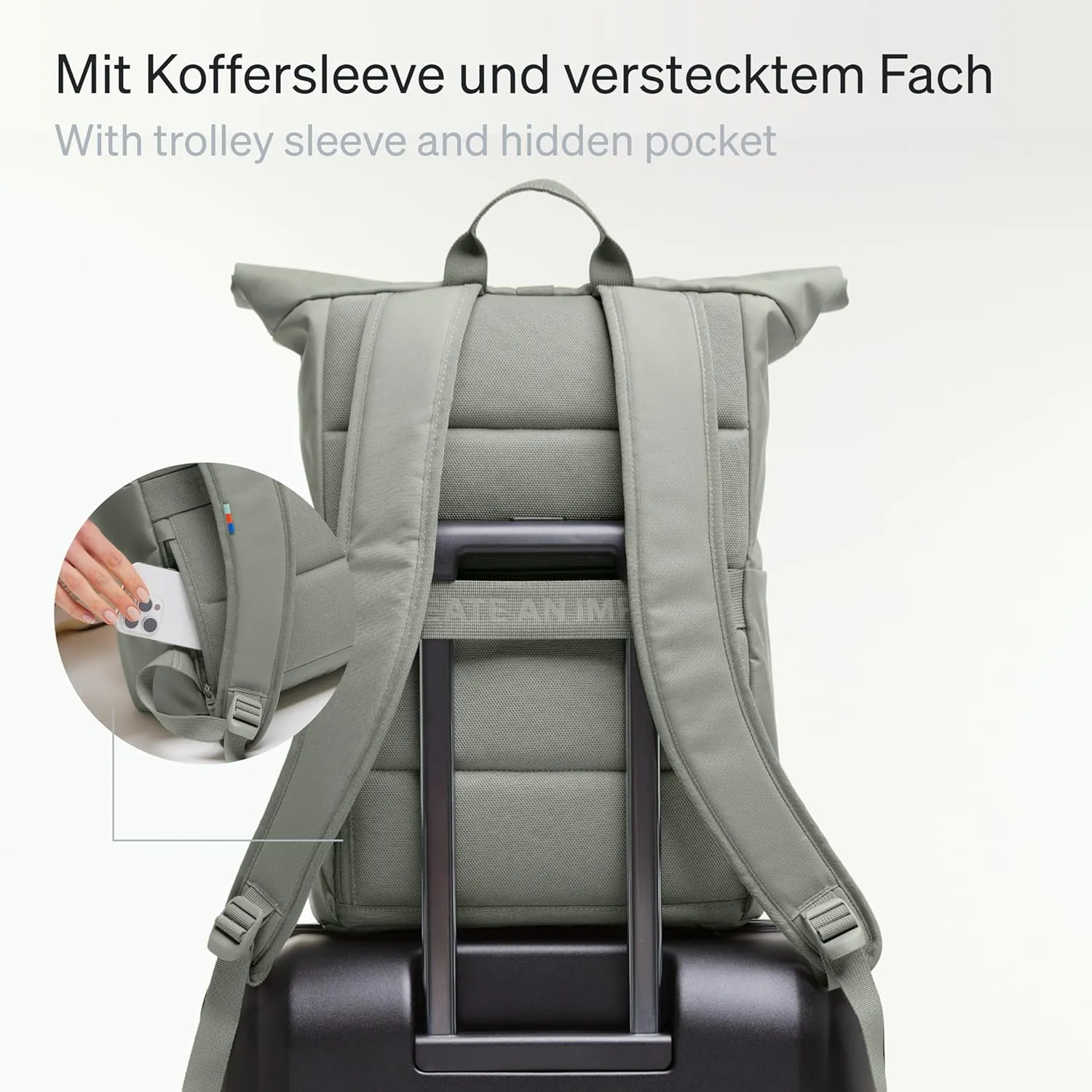 GOT BAG - ROLLTOP EASY Backpack, Backpack for Hiking & Travel with a 16” Laptop Sleeve, Eco-Conscious Bag Made of Recycled Ocean Impact Plastic™ (Bass Color)