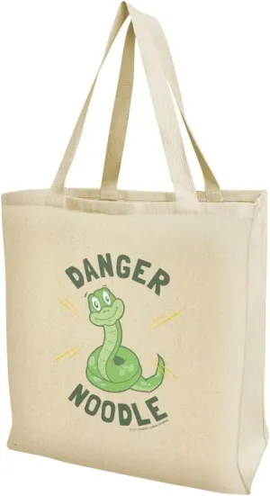 GRAPHICS & MORE Danger Noodle Snake Funny Humor Grocery Travel Reusable Tote Bag