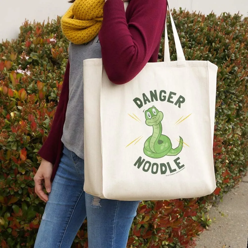 GRAPHICS & MORE Danger Noodle Snake Funny Humor Grocery Travel Reusable Tote Bag