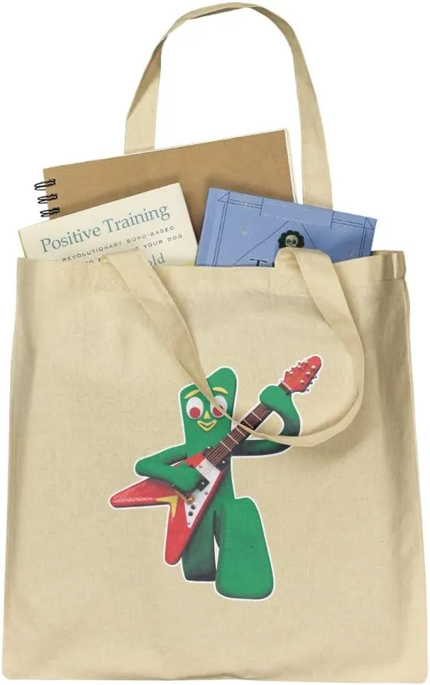 GRAPHICS & MORE Gumby Playing Guitar Rock and Roll Grocery Travel Reusable Tote Bag