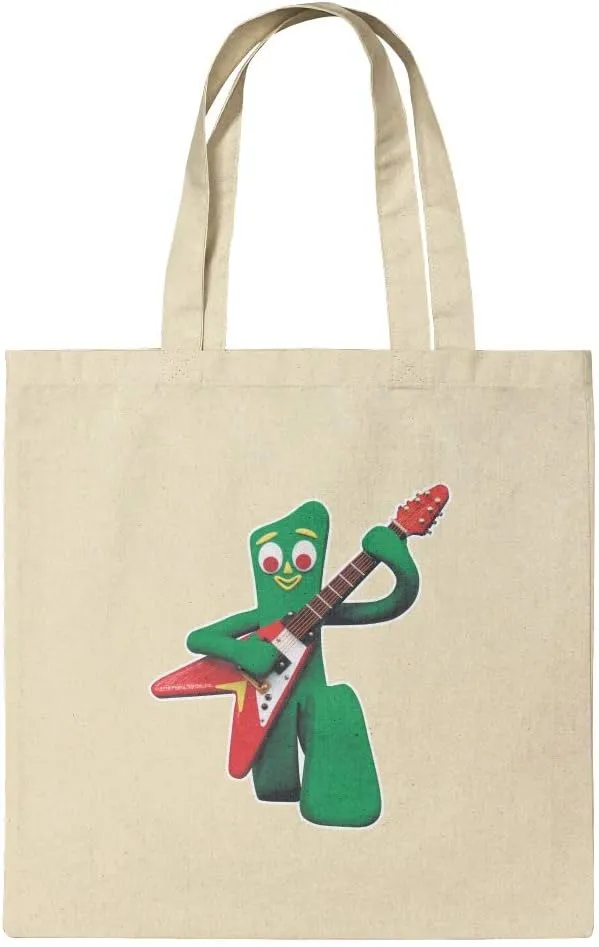 GRAPHICS & MORE Gumby Playing Guitar Rock and Roll Grocery Travel Reusable Tote Bag