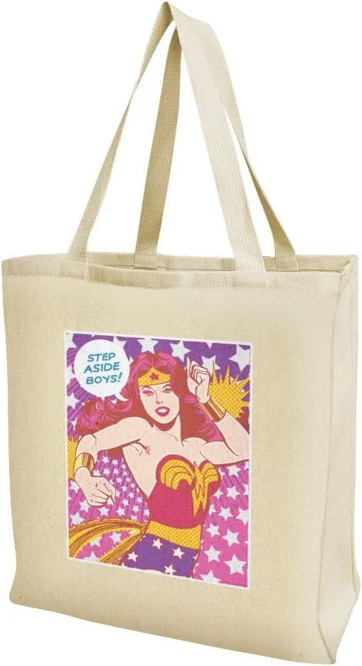 GRAPHICS & MORE Wonder Woman Step Aside Boys Grocery Travel Reusable Tote Bag