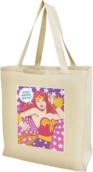 GRAPHICS & MORE Wonder Woman Step Aside Boys Grocery Travel Reusable Tote Bag