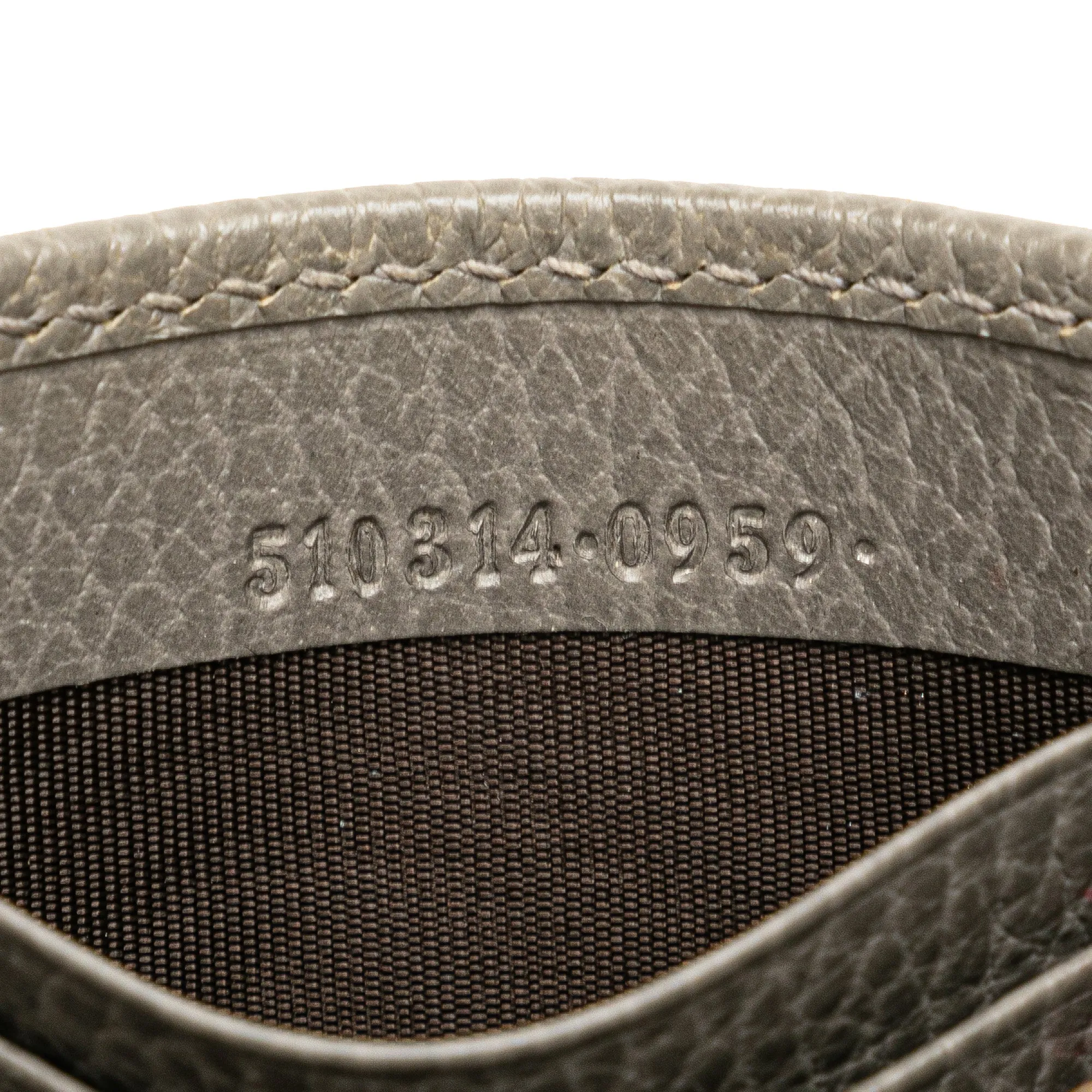 Gray Gucci Leather Interlocking G Dollar Wallet on Chain