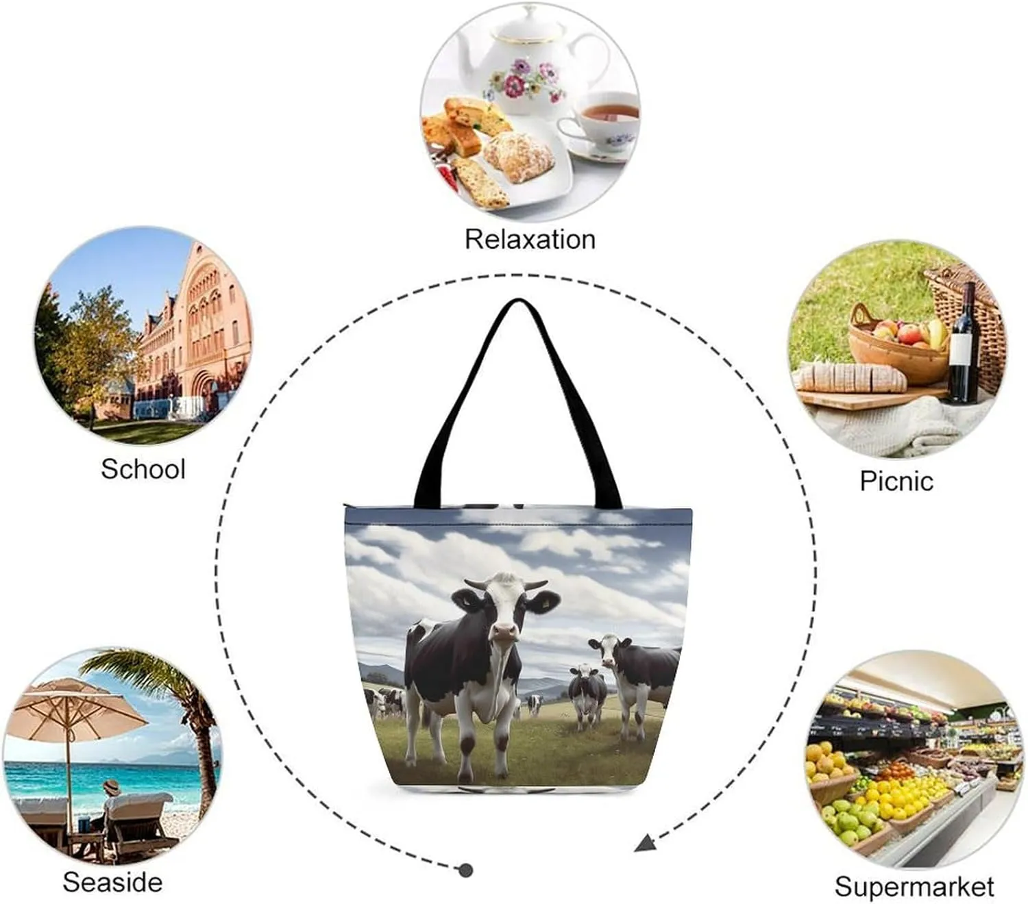Grocery Bag Reusable Tote Bag Foldable Flamingo Palm Trees Leaf Shopping Bag Handbag Washable Shoulder Bag for Travel