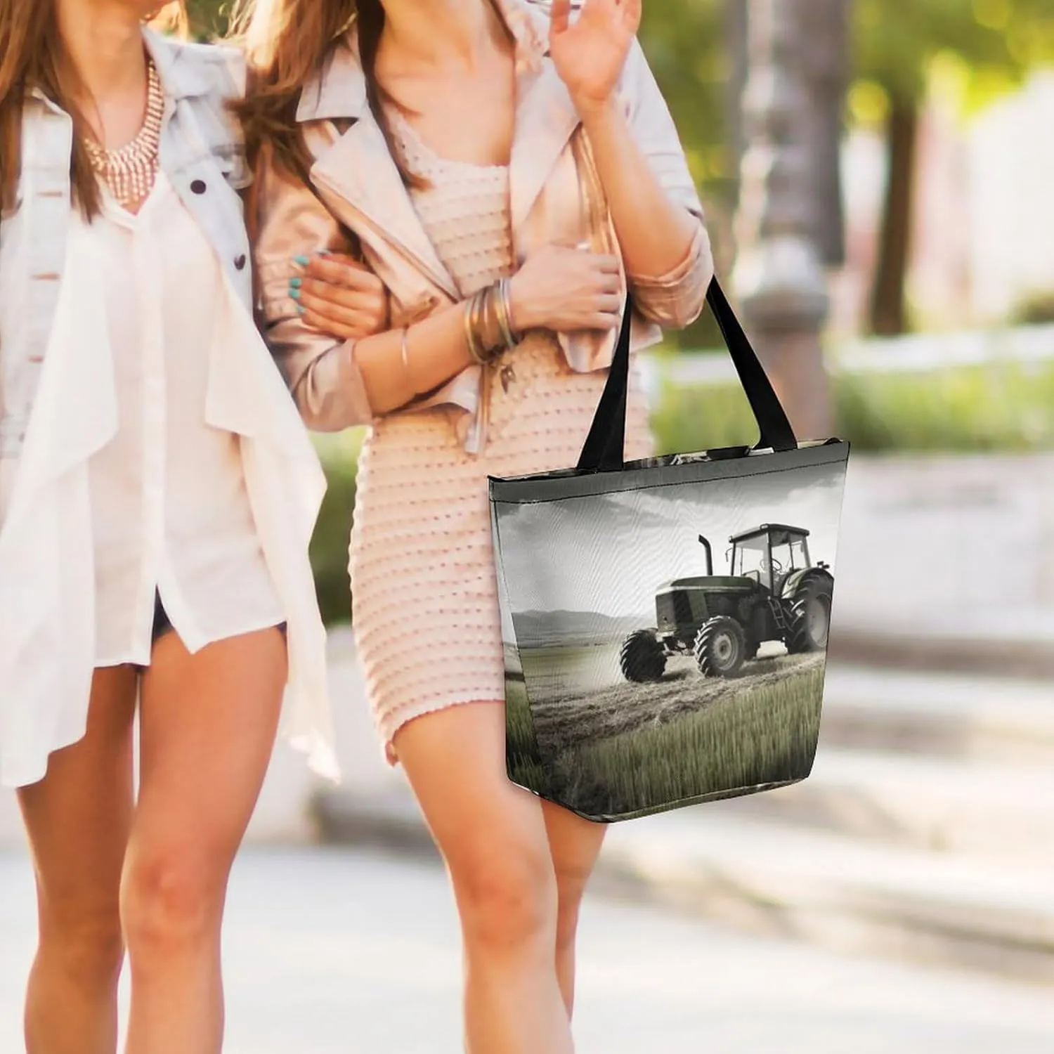 Grocery Bag Reusable Tote Bag Foldable Steam Locomotive Train Shopping Bag Handbag Washable Shoulder Bag for Travel