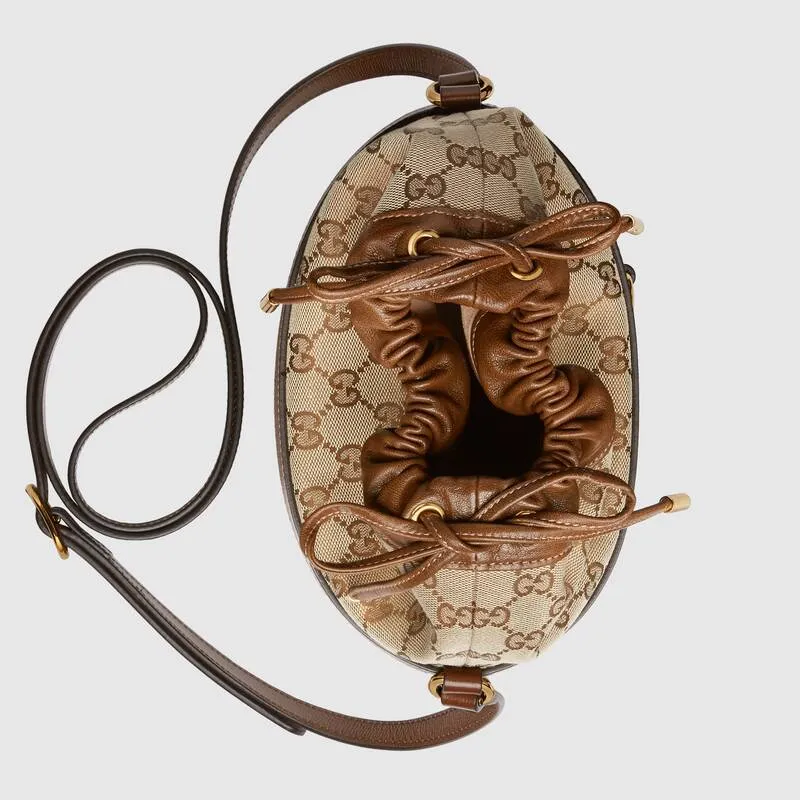 Gucci Horsebit 1955 Bucket Bag Brown Leather