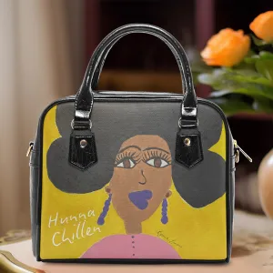 Gullah Folk Art "Ms Sunshine" Casual Leather Saddle Bag