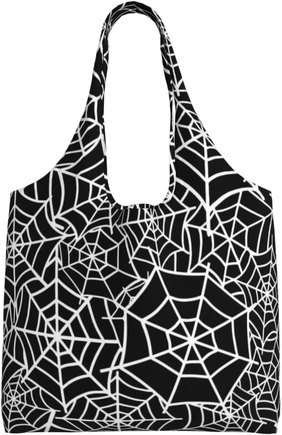 halloween spider web black Canvas Tote Bags Reusable Shopping Bag Handbag for Shopper Beach Gifts